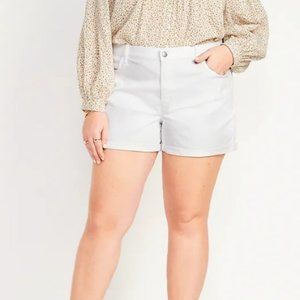 Size 28 - OLD NAVY Mid-Rise White Jean Shorts for Women -- 3-inch inseam